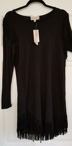 PHILOSOPHY Black Fringe dress